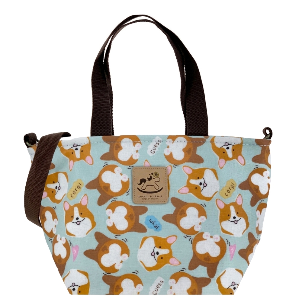 Waterproof Corgi Crossbody Convertible Handbag Mini Travel Tote W/ Strap